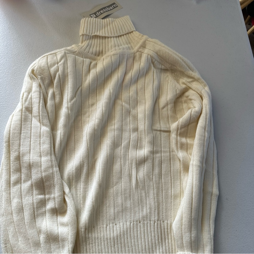 NWT 90s Dressbarn Ivory Turtleneck Sweater size small